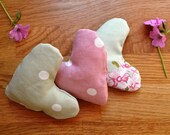 Lavender Heart Bags, Polka Dot and Floral Set of 3