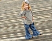 Girls Fall Short Sleeve Peasant Top Shirt in gray brown or cream velour baby toddler children sz 12m, 18m, 24m, 2t, 3t, 4t, 5t