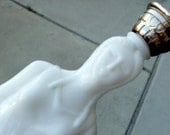 Milk Glass White grecian Lady Bottle - Vintage Avon 1970s. Kitch Figurine