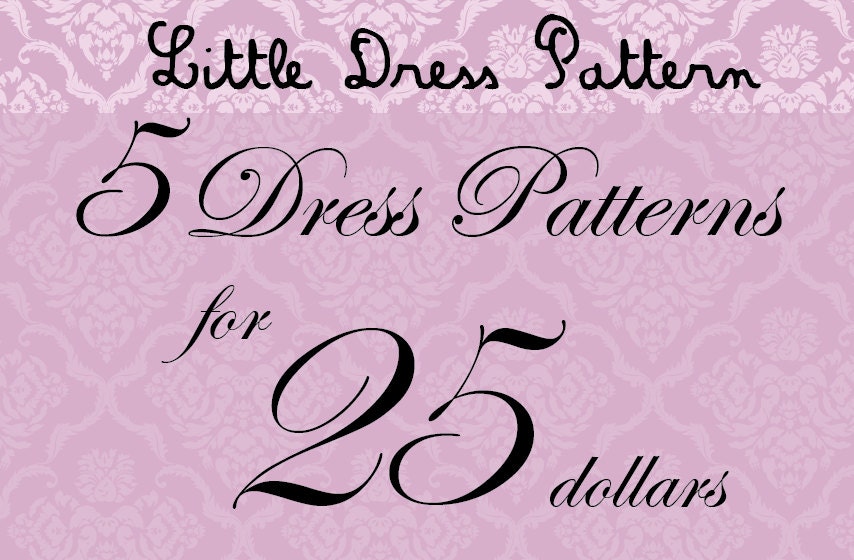 Great Deal - Buy 5 PDF Kids Dress Pattens for 25 Dollars