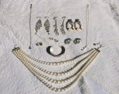 Huge Lot of Designer Jewelry - Sterling Silver - Sarah Coventry - Silver Tone and Faux Pearl - Instant Collection  - Kerry