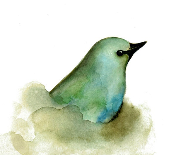 Blue Bird Print from my Original Watercolor Painting
