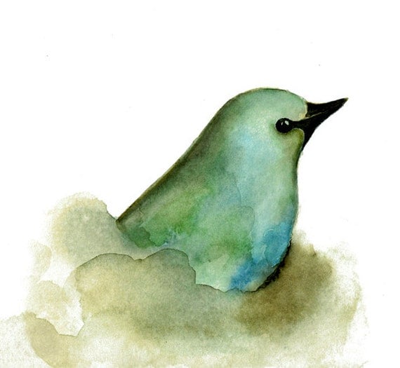 Blue Bird Print from my Original Watercolor Painting