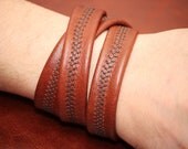 Leather bracelet cuff wrap by Klutchcreations