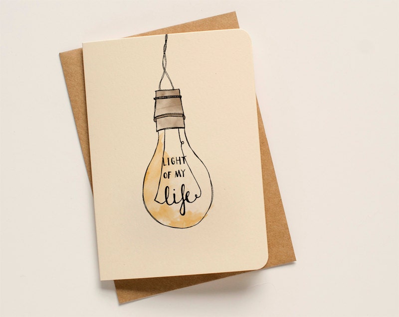 Light of my LIFE Light Bulb Greeting Card