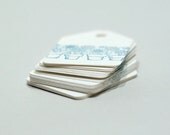 BOGO SALE Gift tag Blue Flower Pots gift wrap tags. DIY set of 30.