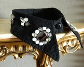Stone Encrusted Detachable Jewel Shirt Collar