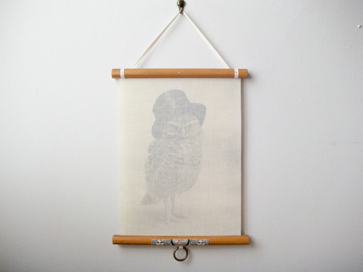 Mini Printed Fabric Vintage Style School Chart with Wood Trim - Top Hat Owl (9" x 12")