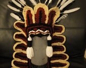 Seminole University of Florida Indian Headdress / Thanksgiving Indian hat, perfect newborn photo prop.