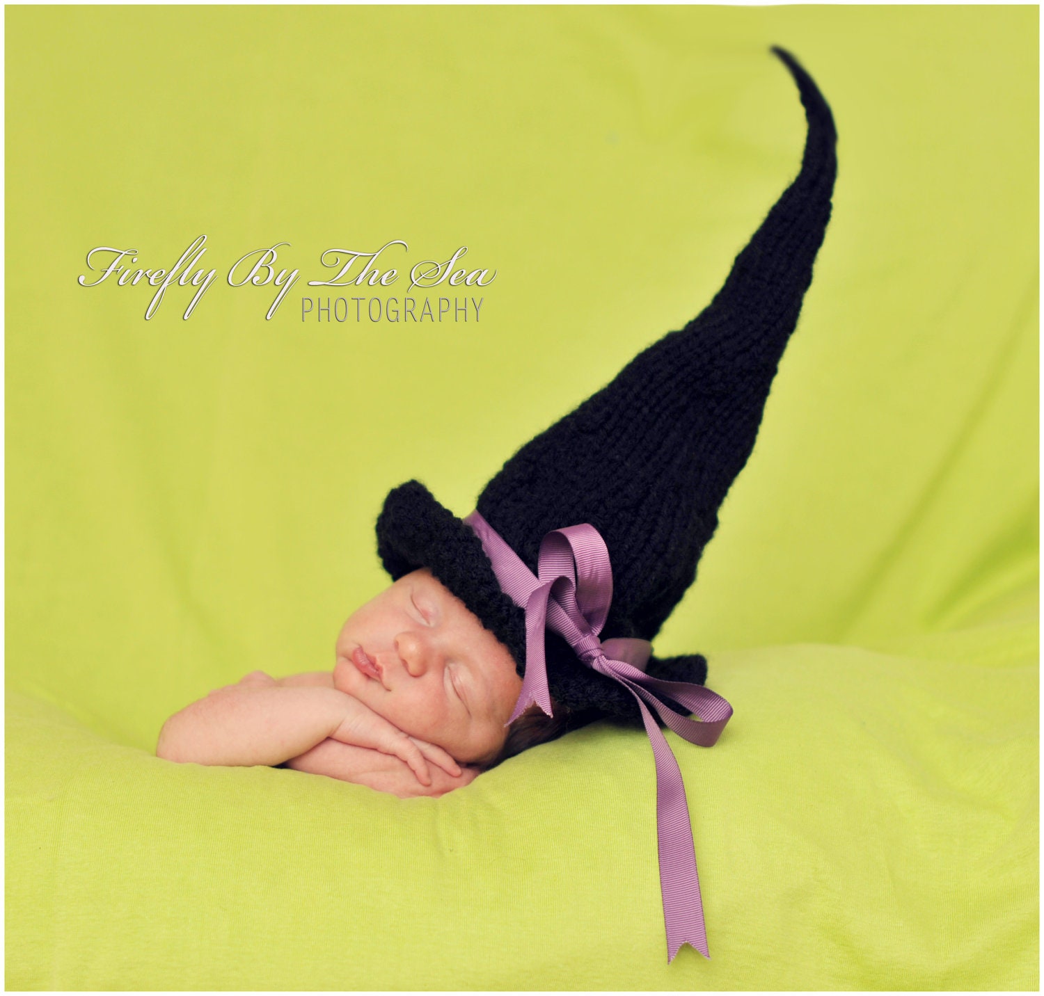 Halloween witch baby hat, perfect newborn photo prop and Halloween costume