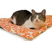 Crate Mat  Orange Leaf CUSTOM Medium 20 by 30 Mat Slip-proof Waterproof Base Gift Ready Dog Cat Couture Travel Washable