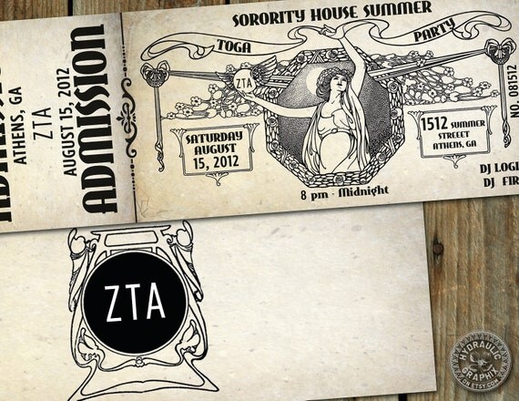 Greek Toga Party Invitation Ticket Il_570xn