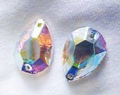 Swarovski Components 3232/2 16mm x 11 mm Crystal AB  Sew on Pear shape, 2 pieces