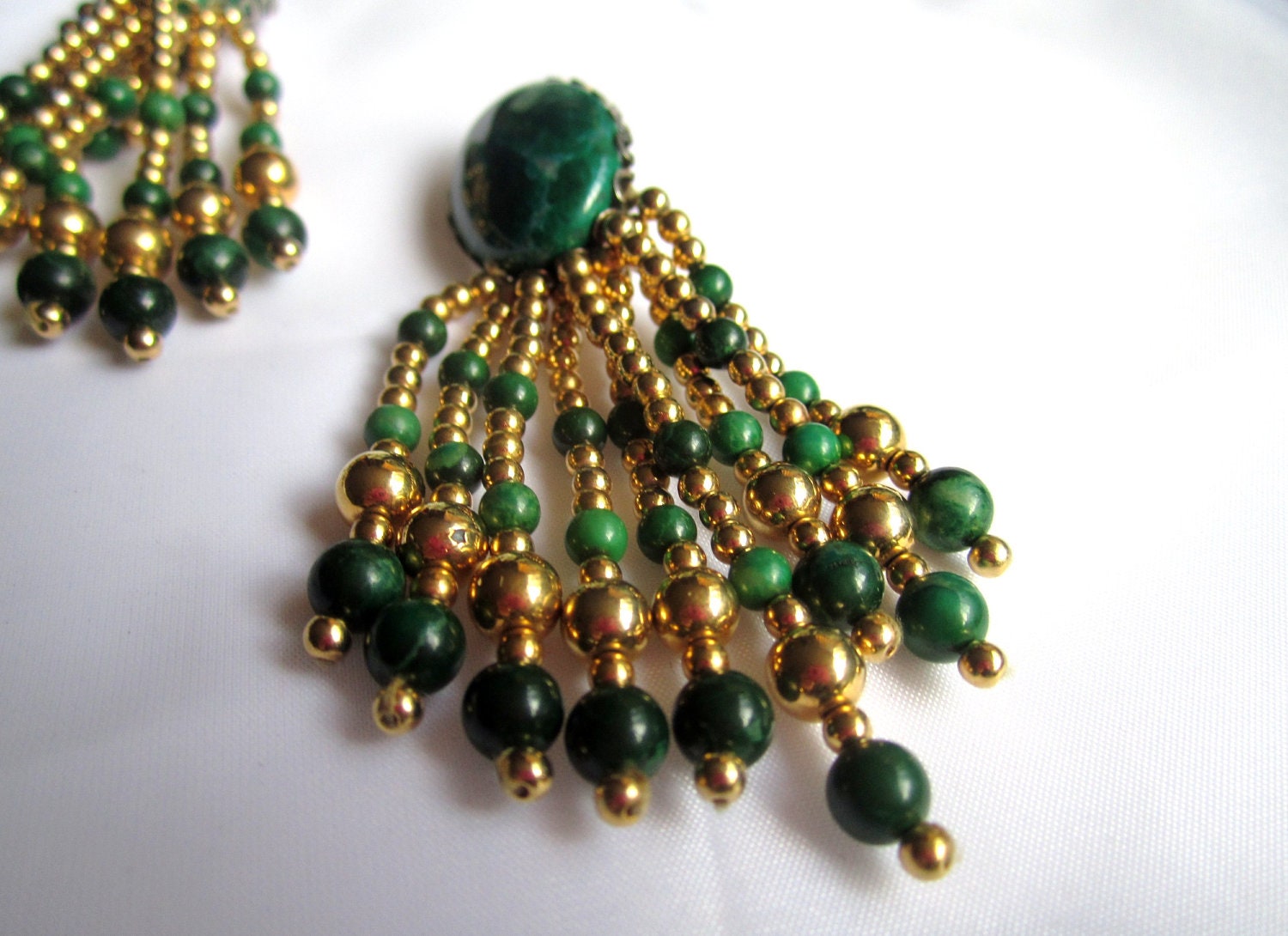 RESERVED Green Marbled Lucite Chandelier Clip Earrings 1950s Vintage