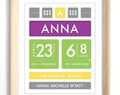 11 x 14 Girl's Modern Name Print -  Your Choice of Colors