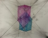 On Sale - Contemporary Line Drawing/Painting "Soulmates"
