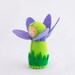 Purple Felt Doll Agapanthus Flower - Miniature Purple Green Toy