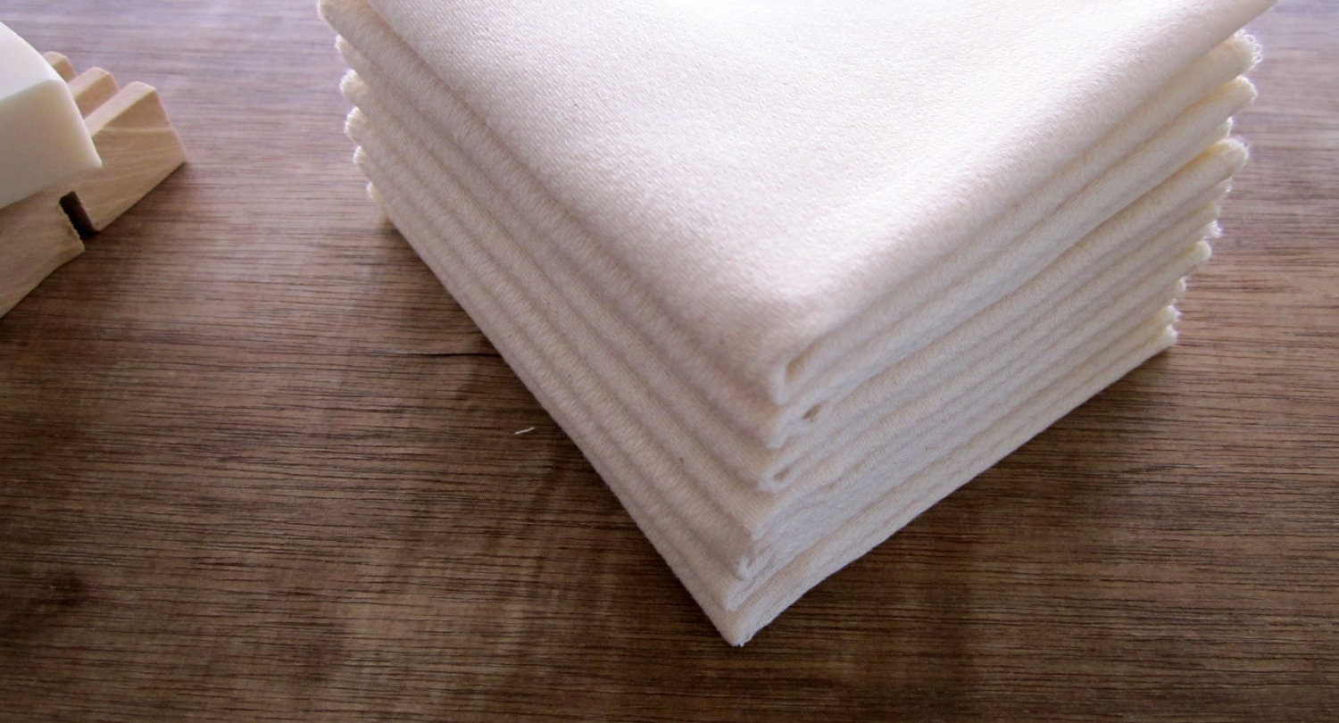 Facial Cloth Organic Cotton Birdseye Doubled layers-- Dish Cloth -- Eco Friendly -- Set of 8, ALL Organic Cloth