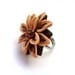 Polymer Clay Nude Beige and Brown Flower Adjustable Ring. Hand Crafted Flower Jewelry