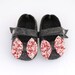 BABY FELT SHOES Girl - Newborn also available - Grey and red - 100% Wool Felt Mary Jane style