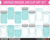 50% Off SALE Vintage Mason Ball Jars Clip Art Instant Download Il_170x135