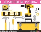 50% Off SALE Realistic Tools Tool Box Clip Art Scrapbooking Vector Commercial Instant Download