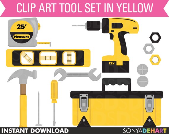 50% Off SALE Realistic Tools Tool Box Clip Art Scrapbooking Vector Commercial Instant Download Il_570xn