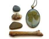 resin jewelry four leaf clover real pressed leaf botanical pendant. sage green 4 leaf clover set in resin get lucky luck saint patricks day