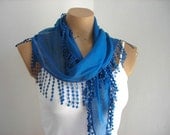 Blue Scarf  Woman Scarves Summer Scarf Cotton Scarf