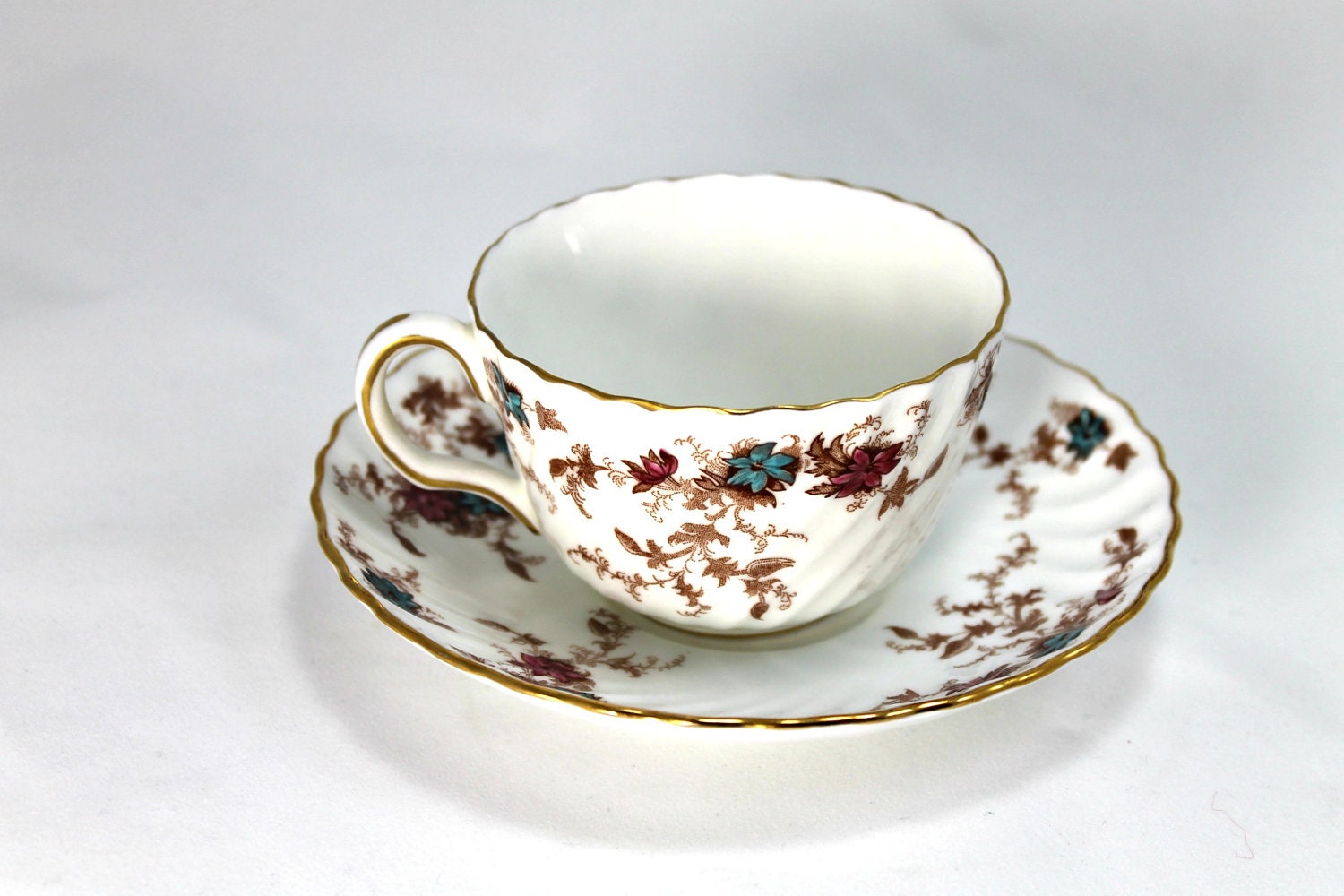 Vintage Minton bone china Ancestral pattern cup and saucer
