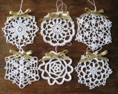 Crochet White Snowflake Ornaments Wall Hanging Home Decor Modern Wall Art Christmas Decorations