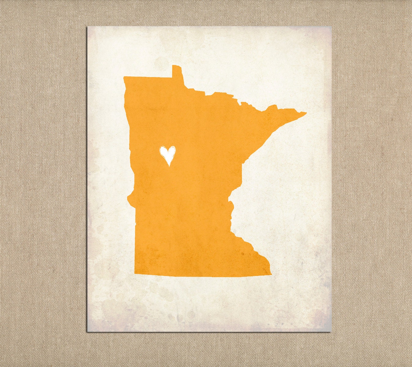 Minnesota Love State Map Personalized 8x10 Art Print