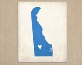 Delaware Love State Customizable Art Print