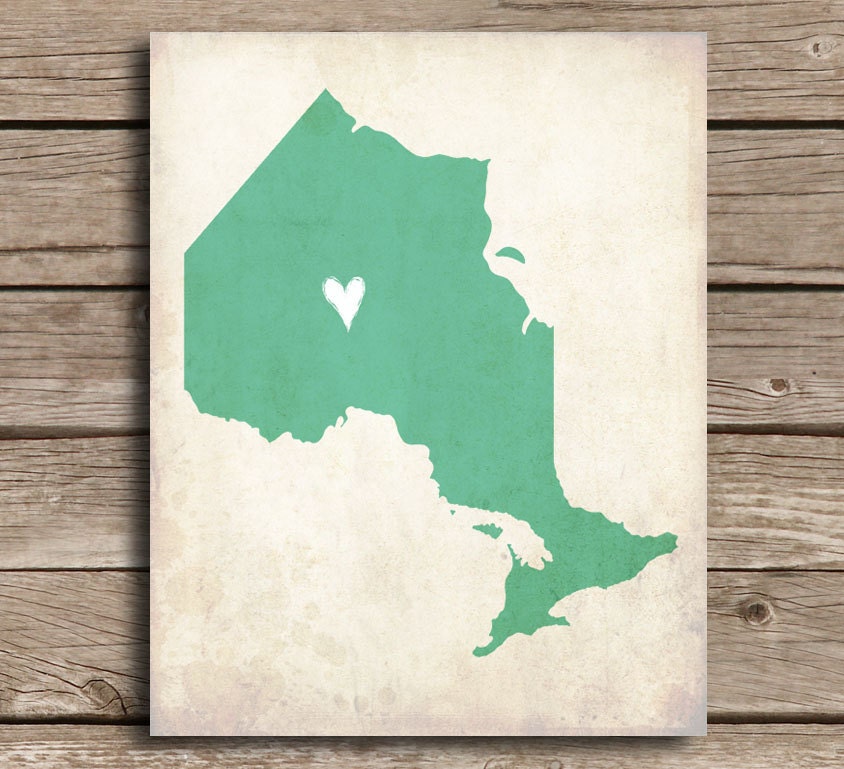 Ontario Love Canadian Province Customizable Art Print