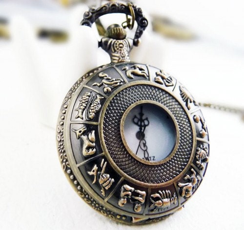 Constellation pocket watch necklace