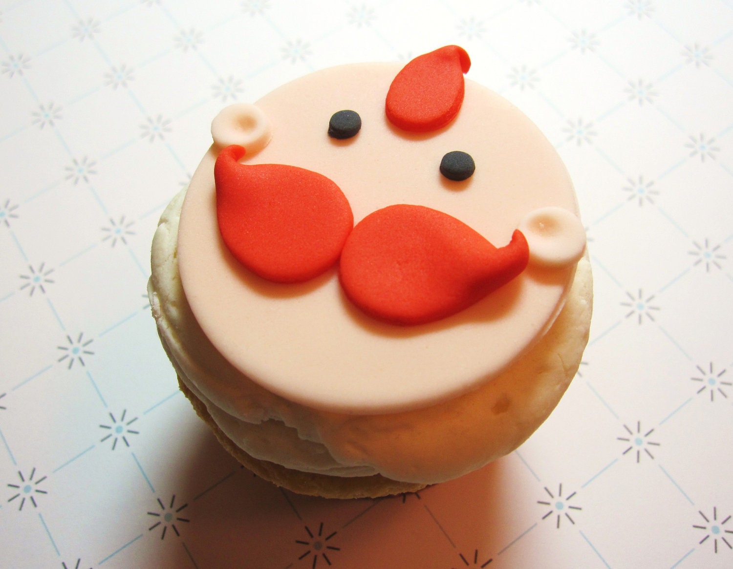 Mustache Baby Fondant cupcake topper for baby boy baby shower, lil man, little man red head Il_170x135