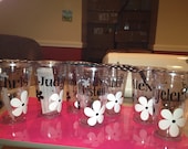 Wedding Personalized Tumbler  w/Straw Bacherlorette, Bridal, Birthday, Sorority, Favors, Flower Girl