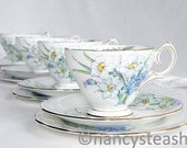 Beautiful 'Bell' tea set: such a pretty tea cup, saucer and plate with hand painted detail, a real treasure