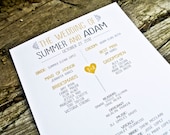 Wedding Program: Yellow and Gray Whimsical Heart