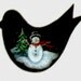 Tin Metal BIRD SNOWMAN ORNAMENT Sign  Country Primitive Snowmen Christmas Decor