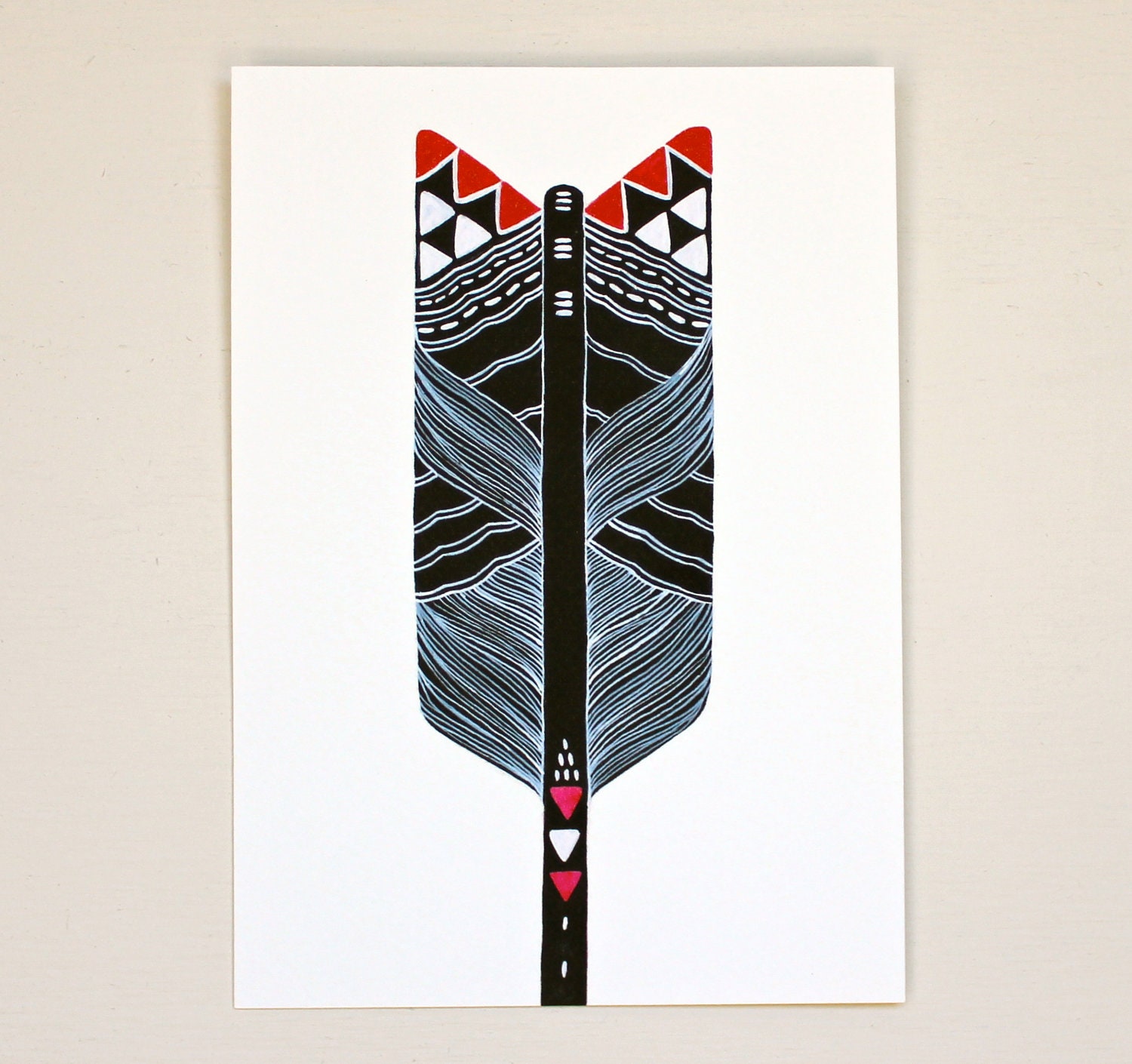 Bow and Arrow Art - Watercolor Painting - Archival Print - 8x10 Leah's Arrow