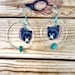 Black Bear Earrings  / Chevron Earrings / Hoop Earrings / Turquoise  / Woodland Animal / Zig Zag / Shrink Plastic Jewelry / Wearable Art