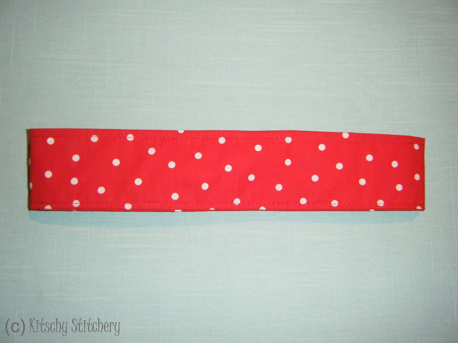 Red with White Polka Dots. The Rosie. Rockabilly - Pin up style Headband / Hair Scarf/ Hair Tie/ Neck Scarf.