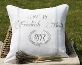 Vintage French Linen Grain Sack Pillow