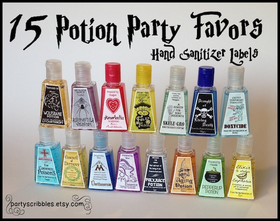 15 Wizard Potion Party Favor Labels DIY or Assembled Il_570xn