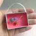 Two Love Birds on a Tree Branch. Assemblage Art Box 3-D Miniature Diorama. Hand Painted Birds. Landscape. Wire Branch. Heart. Whimsical.