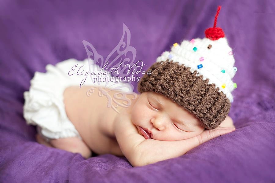 Cupcake Hat - Photo Props, Newborn, Available in Different Colos