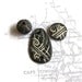 OOAK Ceramic Jewellery Components, Black White Bead, Textured Black Earththenware Beads, 3 pcs