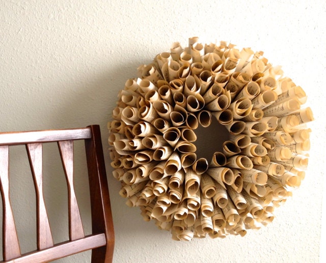 Fall Paper Wreath - vintage music,dictionary, or novel pages - Etsy Front Page Item - charliesnest Fall Paper Wreath - vintage music,dictionary, or novel pages - Etsy Front Page Item - charliesnest