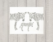 Zebra Nursery Art Print - 8x10